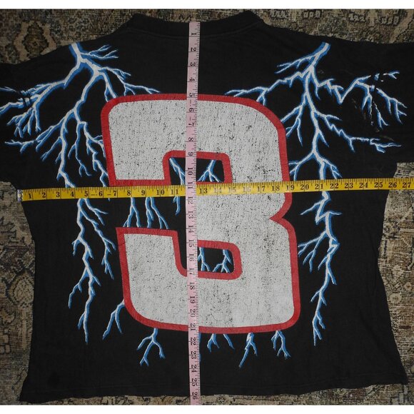 Vintage Rare NASCAR Dale Earnhardt #3 Lightning AOP Size XL Thrashed - Picture 13 of 13